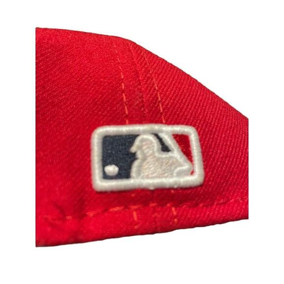 Los Angeles Angels New Era 59Fifty Men's Red Fitted Baseball Hat Size 7 - Picture 6 of 10